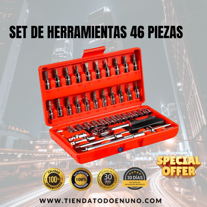 ⏰ CAJA DE HERRAMIENTAS - 46 PIEZAS ¡OFERTA LIMITADA!