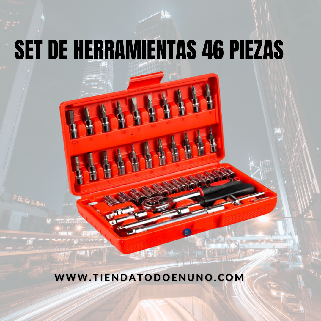 ⏰ CAJA DE HERRAMIENTAS - 46 PIEZAS ¡OFERTA LIMITADA!