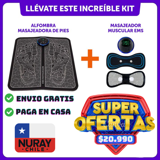 MASAJEADOR DE PIES + GRATIS UN MASAJEADOR MUSCULAR COMO COMPLEMENTO IDEAL 🤩 + ENVIO GRATIS + PAGA EN CASA)